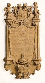 Heidelberg - Heiliggeistkirche - Nordschiff - Epitaph ("Johann Christoph Sebastian von Hegele"), an Wand des nördlichen Seitenschiffs, im Osten (aufgenommen im Januar 2014, am Vormittag)