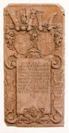 Heidelberg - Heiliggeistkirche - Chor - Epitaph ("Friderich zu Solms"), an Nordwand des Chors (aufgenommen im Januar 2014, am späten Vormittag)