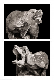 Heidelberg - Heiliggeistkirche - Nordempore - 2 Wasserspeier, im Eingangsbereich an der Westwand der Nordempore (aufgenommen im Januar 2014, nachmittags) Heidelberg - Heiliggeistkirche - Nordempore - 2 Wasserspeier, im Eingangsbereich an der Westwand der Nordempore (aufgenommen im Januar 2014, nachmittags)