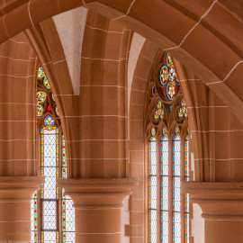 Heidelberg - Heiliggeistkirche - Chor - Blick von der Nordempore nach Südosten in das Gewölbe des Chors (aufgenommen im Februar 2014, am frühen Nachmittag) Heidelberg - Heiliggeistkirche - Chor - Blick von der Nordempore nach Südosten in das Gewölbe des Chors (aufgenommen im Februar 2014, am frühen Nachmittag)
