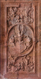 Heidelberg - Heiliggeistkirche - Südschiff - 1. Epitaph, von Westen aus gezählt, an Wand des südlichen Seitenschiffs (aufgenommen im Februar 2014, am frühen Nachmittag)