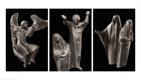 Heidelberg - Heiliggeistkirche - Altarbereich - Figuren des Osterleuchters von Emil Jo Homolka (aufgenommen im August 2014, am Nachmittag) Heidelberg - Heiliggeistkirche - Altarbereich - Figuren des Osterleuchters von Emil Jo Homolka (aufgenommen im August 2014, am Nachmittag)