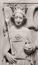 Heidelberg - Heiliggeistkirche - Nordschiff - Königsgrab - Ausschnitt aus der Grabplatte des Kurfürsten Ruprecht III. und seiner Gemahlin Elisabeth von Hohenzollern (aufgenommen im März 2015, am frühen Nachmittag) Heidelberg - Heiliggeistkirche - Nordschiff - Königsgrab - Ausschnitt aus der Grabplatte des Kurfürsten Ruprecht III. und seiner Gemahlin Elisabeth von Hohenzollern (aufgenommen im März 2015, am frühen Nachmittag)