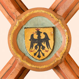 Heidelberg - Heiliggeistkirche - Turm - Südlicher Eingangsbereich - Schlussstein (aufgenommen im Mai 2015, am späten Nachmittag) Heidelberg - Heiliggeistkirche - Turm - Südlicher Eingangsbereich - Schlussstein (aufgenommen im Mai 2015, am späten Nachmittag)