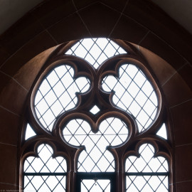 Heidelberg - Heiliggeistkirche - Nordempore - 6. Joch, von Westen aus gezählt - Fenstermaßwerk (aufgenommen im Mai 2015, um die Mittagszeit)