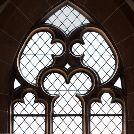 Heidelberg - Heiliggeistkirche - Südempore - 3. Joch, von Westen aus gezählt - Fenstermaßwerk (aufgenommen im Mai 2015, am späten Nachmittag)