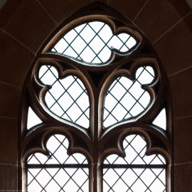 Heidelberg - Heiliggeistkirche - Südempore - 1. Joch, von Westen aus gezählt - Fenstermaßwerk (aufgenommen im Mai 2015, am späten Nachmittag)