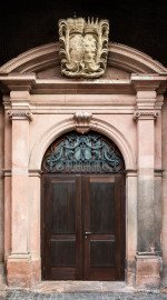 Heidelberg - Heiliggeistkirche - Südseite - Mittleres Südportal - Blick auf das gesamte Portal (aufgenommen im Oktober 2015, am Vormittag)