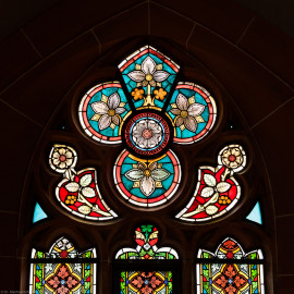 Heidelberg - Heiliggeistkirche - Südschiff - 3. Joch, von Westen aus gezählt - Maßwerk des Ornamentfensters (aufgenommen im Oktober 2015, um die Mittagszeit) Heidelberg - Heiliggeistkirche - Südschiff - 3. Joch, von Westen aus gezählt - Maßwerk des Ornamentfensters (aufgenommen im Oktober 2015, um die Mittagszeit)