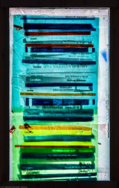 Heidelberg - Heiliggeistkirche - Nordschiff - 4. Joch, von Westen aus gezählt - Feld (mittlere Bahn, dritte Zeile) des Fensters "Schöpfungsgeschichte - Der Weltkreis ist voll vom Geiste Gottes" von Hella De Santarossa (aufgenommen im Oktober 2015, um die Mittagszeit) Heidelberg - Heiliggeistkirche - Nordschiff - 4. Joch, von Westen aus gezählt - Feld (mittlere Bahn, dritte Zeile) des Fensters "Schöpfungsgeschichte - Der Weltkreis ist voll vom Geiste Gottes" von Hella De Santarossa (aufgenommen im Oktober 2015, um die Mittagszeit)