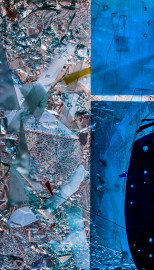 Heidelberg - Heiliggeistkirche - Nordschiff - 4. Joch, von Westen aus gezählt - Feld (linke Bahn, fünfte Zeile) des Fensters "Schöpfungsgeschichte - Der Weltkreis ist voll vom Geiste Gottes" von Hella De Santarossa (aufgenommen im Oktober 2015, am späten Nachmittag) Heidelberg - Heiliggeistkirche - Nordschiff - 4. Joch, von Westen aus gezählt - Feld (linke Bahn, fünfte Zeile) des Fensters "Schöpfungsgeschichte - Der Weltkreis ist voll vom Geiste Gottes" von Hella De Santarossa (aufgenommen im Oktober 2015, am späten Nachmittag)