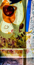 Heidelberg - Heiliggeistkirche - Nordschiff - 6. Joch, von Westen aus gezählt - Feld (rechte Bahn, zweite Zeile) des Fensters "Schöpfungsgeschichte - Der Baum der Erkenntnis" von Hella De Santarossa (aufgenommen im Oktober 2015, um die Mittagszeit) Heidelberg - Heiliggeistkirche - Nordschiff - 6. Joch, von Westen aus gezählt - Feld (rechte Bahn, zweite Zeile) des Fensters "Schöpfungsgeschichte - Der Baum der Erkenntnis" von Hella De Santarossa (aufgenommen im Oktober 2015, um die Mittagszeit)