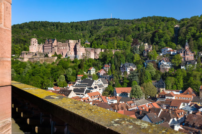 Heidelberg - Heiliggeistkirche - Umgebung - Blick vom Turm nach Südosten (aufgenommen im Mai 2016, am frühen Abend) Heidelberg - Heiliggeistkirche - Umgebung - Blick vom Turm nach Südosten (aufgenommen im Mai 2016, am frühen Abend)