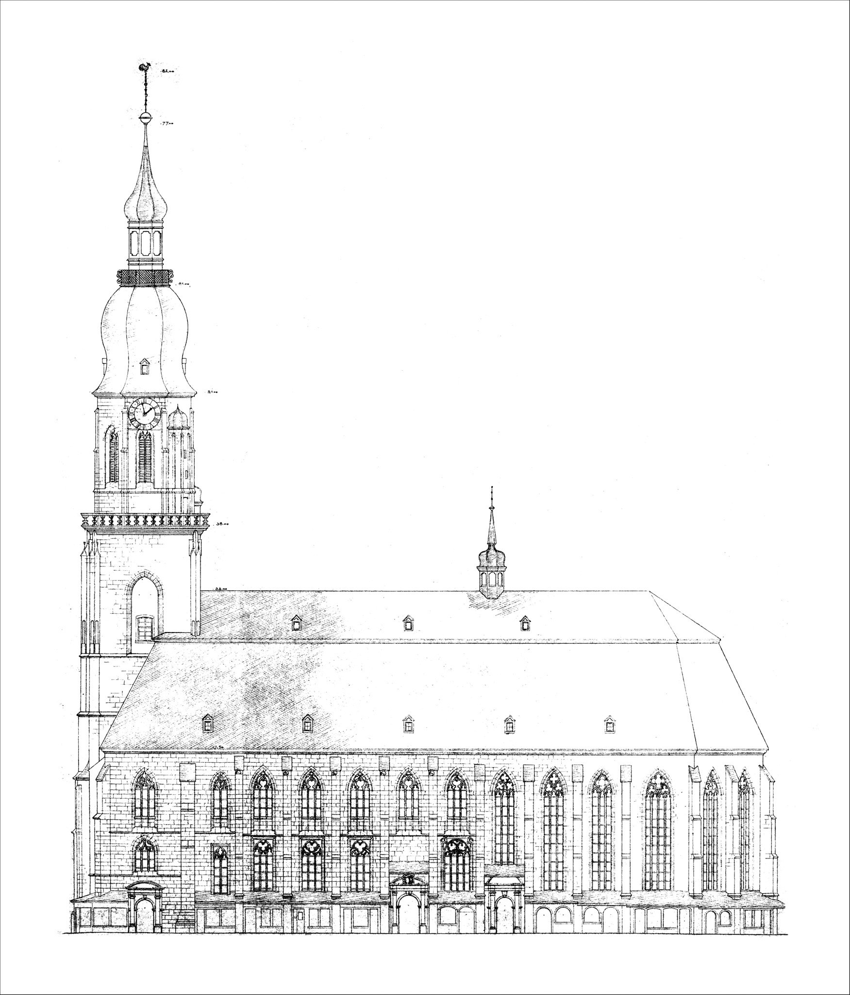 Heidelberg - Heiliggeistkirche - Südansicht (Quelle: Regierungspräsidium Karlsruhe, Referat Denkmalpflege, Plan- und Fotoarchiv)