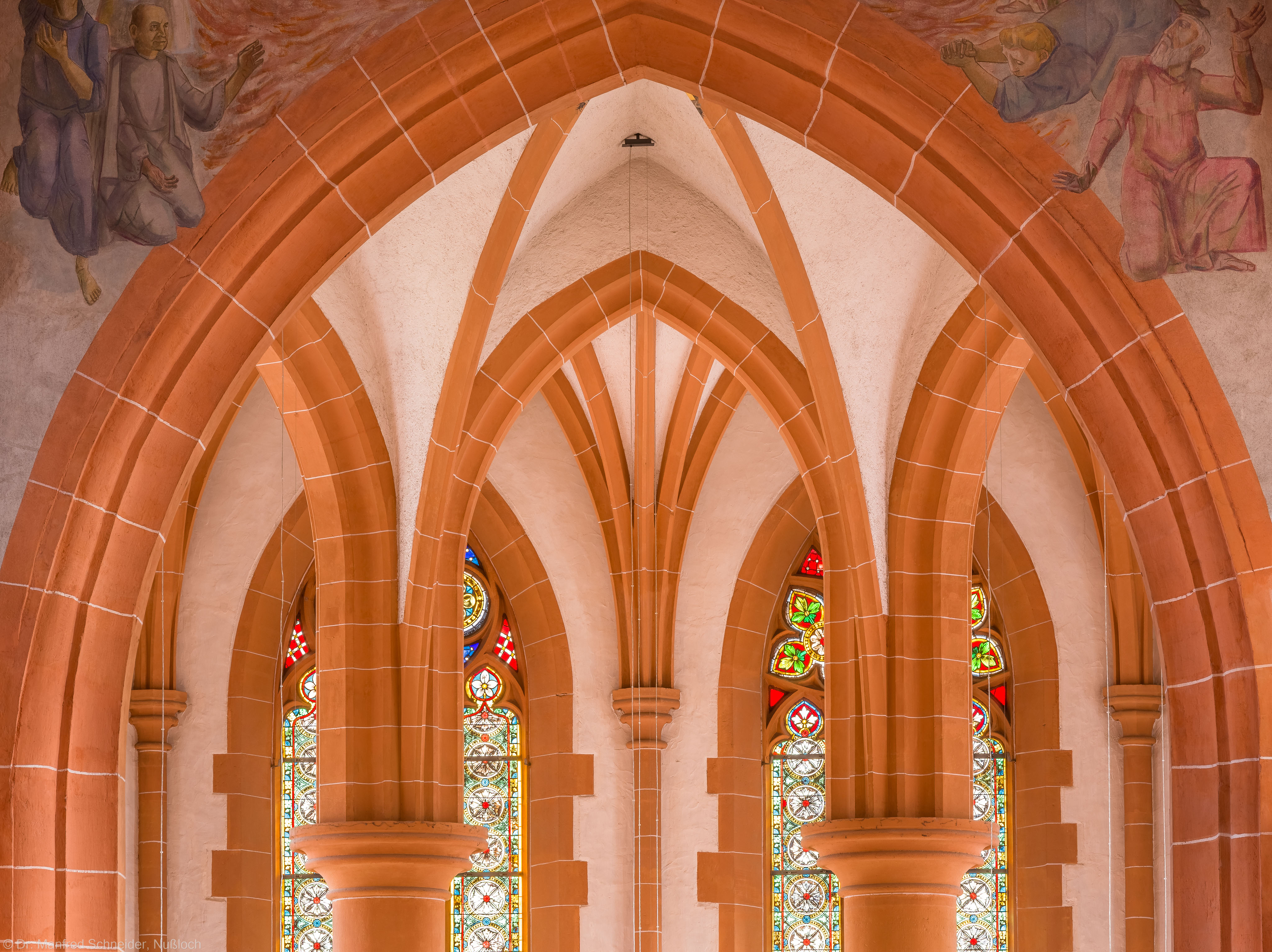 Heidelberg - Heiliggeistkirche - Chor - Blick von der Westempore in das Gewölbe des Chors (aufgenommen im Januar 2014, am Nachmittag)