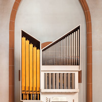 Heidelberg - Heiliggeistkirche - Nordschiff - Kammerorgel - Zentraler Blick auf die Kammerorgel, erbaut von Steinmeyer 1963 (aufgenommen im März 2015, um die Mittagszeit)