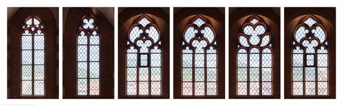 Heidelberg - Heiliggeistkirche - Nordempore - 1./2./3./4./5./6. Joch, von Westen aus gezählt - Fenster und Maßwerke (aufgenommen im Juni/Juli 2015, nachmittags)