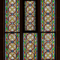 Heidelberg - Heiliggeistkirche - Südschiff - 4. Joch, von Westen aus gezählt - Gesamtaufnahme des Ornamentfensters (aufgenommen im Oktober 2015, um die Mittagszeit)