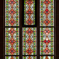 Heidelberg - Heiliggeistkirche - Südschiff - 3. Joch, von Westen aus gezählt - Gesamtaufnahme des Ornamentfensters (aufgenommen im Oktober 2015, am Nachmittag)